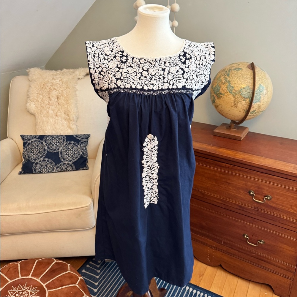 Mi Golondrina Navy Blue Mini Dress